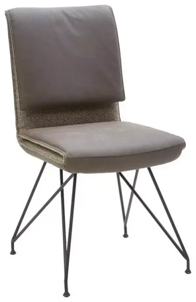 STUHL Flachgewebe Echtleder Anthrazit, Braun, Beige von AMBIENTE