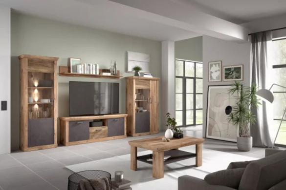 TV-ELEMENT Anthrazit, Eichefarben von CARRYHOME