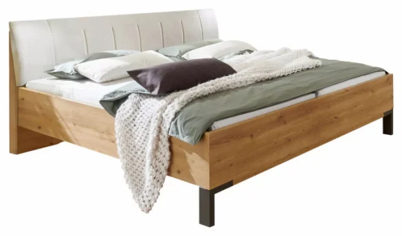 BETT 180/200 cm Champagner, Eiche Bianco von NOVEL