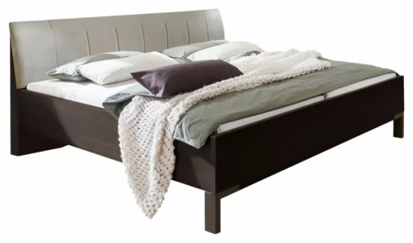 BETT 200/200 cm Grau, Eichefarben, Mokka von NOVEL