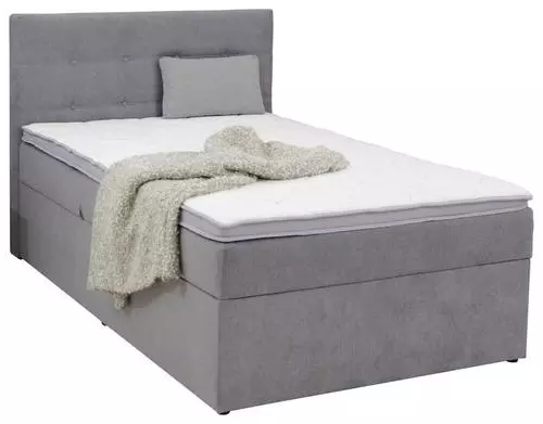 BOXSPRINGBETT 120/200 cm in Hellgrau von CARRYHOME