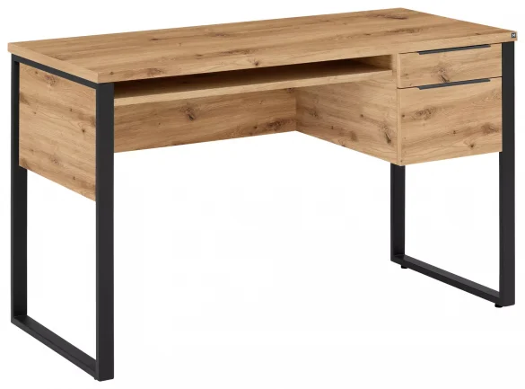 SCHREIBTISCH 122/55/75,5 cm in Schwarz, Eichefarben