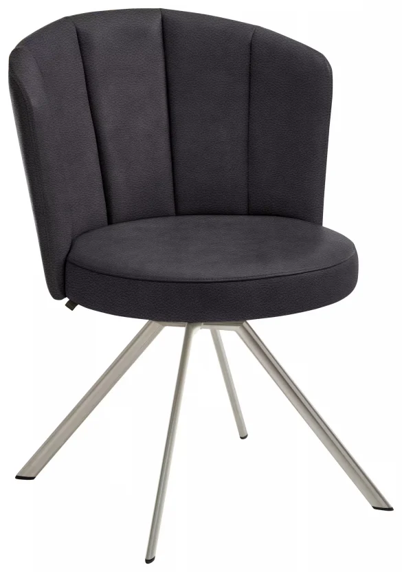 STUHL drehbar Schwarz, Edelstahlfarben von VENJAKOB