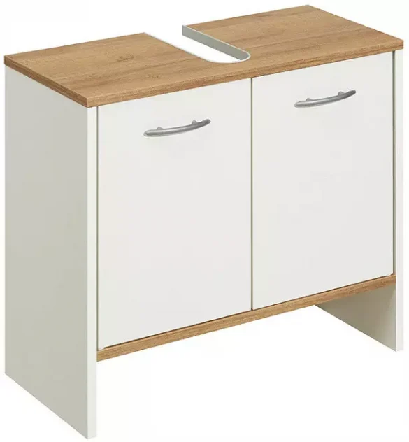 WASCHBECKENUNTERSCHRANK 62/54/28 cm Weiß, Eichefarben von CARRYHOME