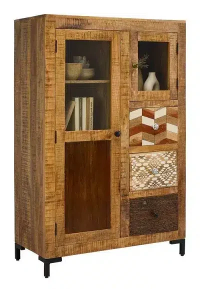 HIGHBOARD Akazie, Mangoholz massiv Braun, Multicolor, Naturfarben, Akaziefarben von LANDSCAPE