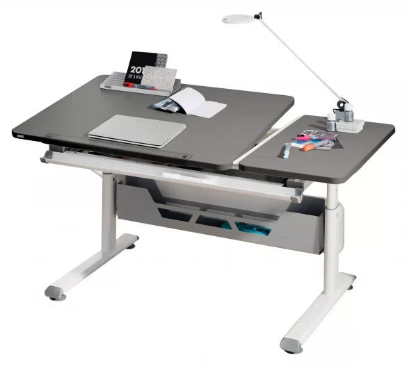 JUGENDSCHREIBTISCH 130/70/53-79 cm Grau, Weiß von PAIDI