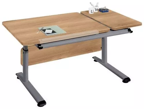 JUGENDSCHREIBTISCH 130/70/53-79 cm Silberfarben, Eichefarben von PAIDI