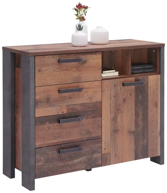 KOMMODE 106,7/86,3/41,6 cm Braun, Dunkelgrau, Dunkelbraun von CARRYHOME