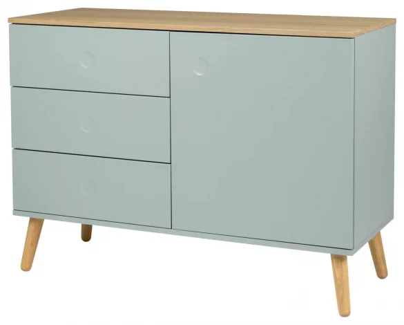 SIDEBOARD Eichefarben, Mintgrün 109 cm