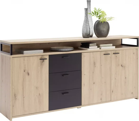 SIDEBOARD Schwarz, Eichefarben von XORA