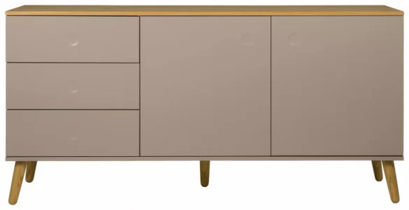 SIDEBOARD Taupe, Eichefarben Einlegeböden