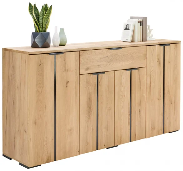 SIDEBOARD Wildeiche Schwarz, Eichefarben von LINEA NATURA