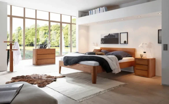 BETT Eiche massiv 140/200 cm Cognac von HASENA