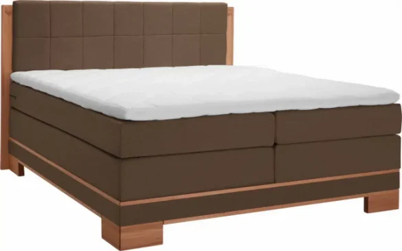 BOXSPRINGBETT 140/200 cm in Braun, Buchefarben von LINEA NATURA