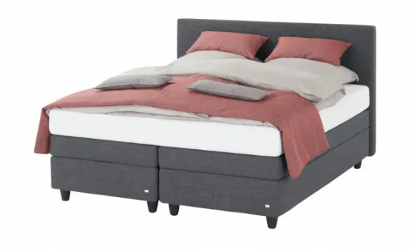 Boxspringbett VERENA 180x200 cm Dunkelgrau von RUF BETTEN