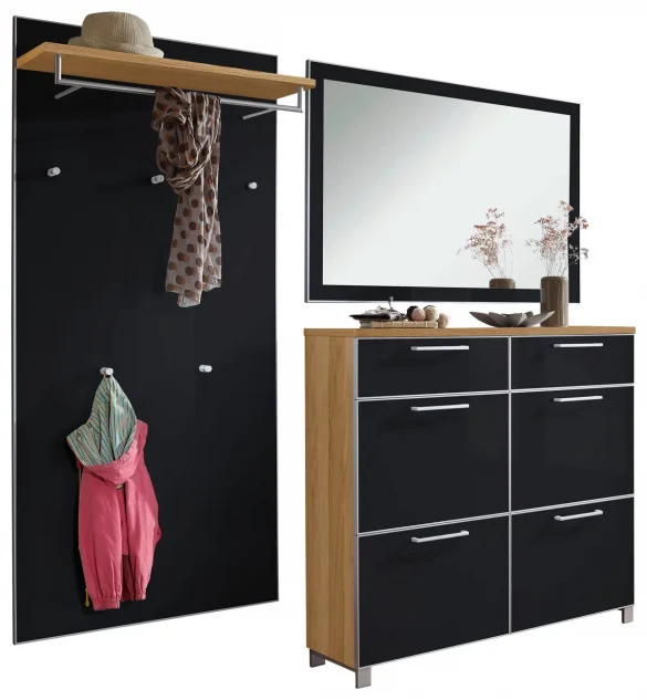 GARDEROBE 210/195/31 cm Anthrazit, Eichefarben