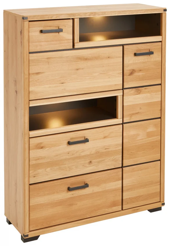 HIGHBOARD Wildeiche massiv Graphitfarben, Eiche Artisan, Wildeiche von HOM'IN