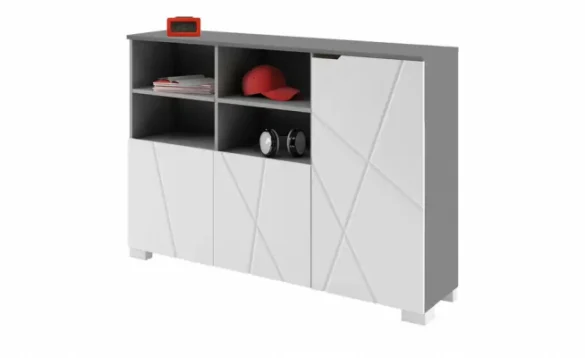 Kommode X GREY Hellgrau / Weiß
