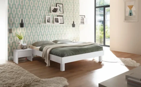 BETT Buche massiv 90/200 cm Weiß von HASENA