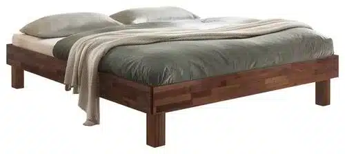 BETT Nussbaum massiv 180/200 cm Nussbaumfarben von HASENA