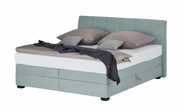Boxspringbett CHIARA 200x200 cm Eisblau von VANDOORN