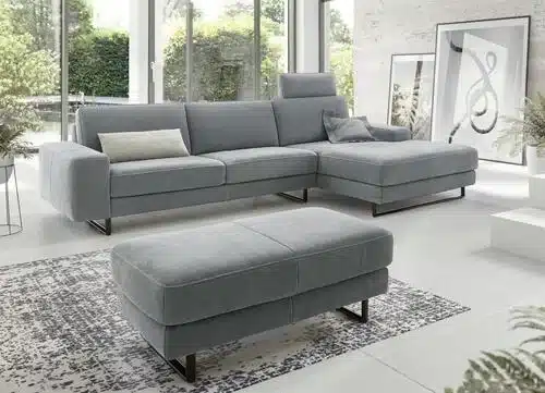 ECKSOFA Grau Echtleder Grau von KOINOR