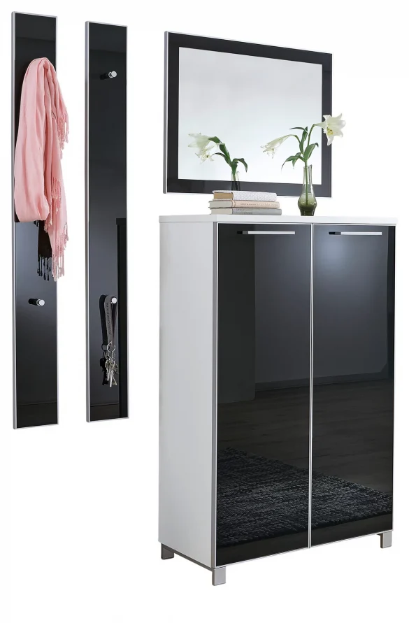 GARDEROBE 135/195/37 cm Anthrazit, Weiß