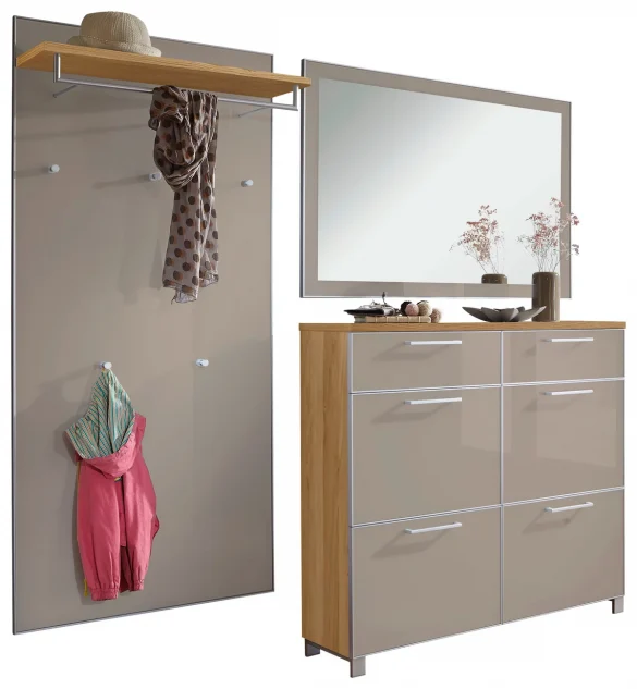 GARDEROBE 210/195/31 cm Taupe, Eichefarben