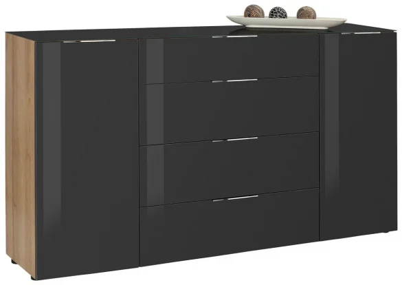 SIDEBOARD Anthrazit, Eichefarben Einlegeboden