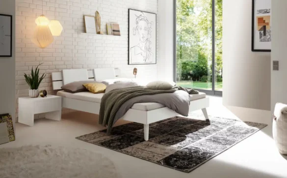 BETT Buche massiv 160/200 cm Weiß von HASENA