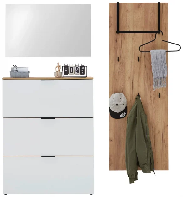 GARDEROBE Weiß, Eichefarben