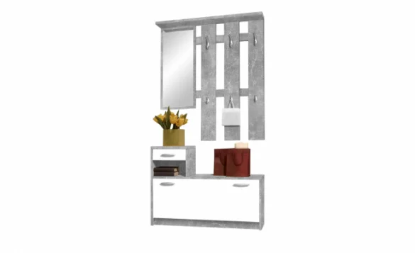 Garderobe ONNO Beton / Weiß