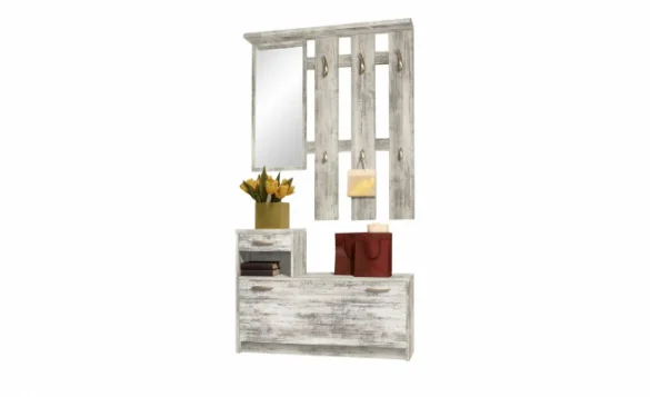 Garderobe ONNO Eiche Antik / Weiß