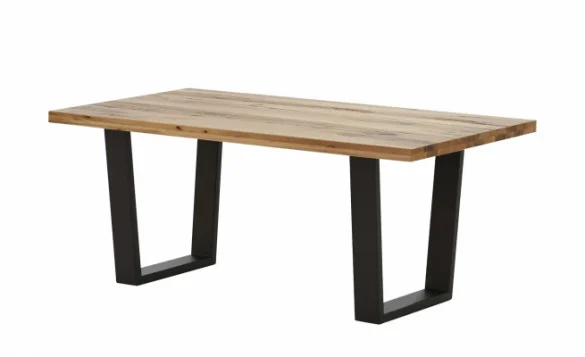Massivholztisch PANTHEON Anthrazit / Wildeiche von WOODFORD