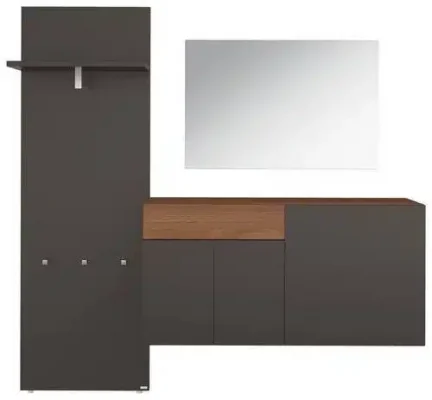 GARDEROBE Nussbaumfarben, Dunkelgrau von HÜLSTA
