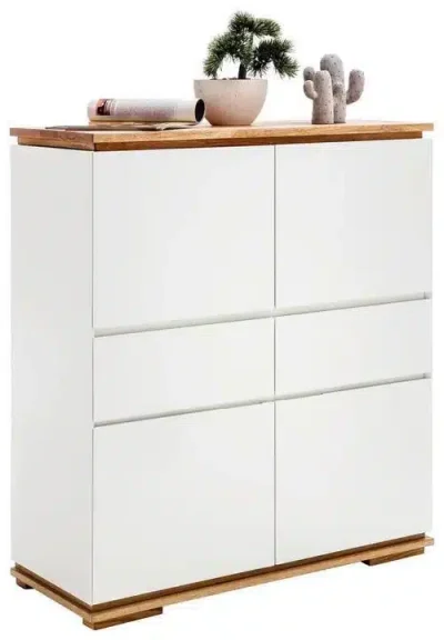 HIGHBOARD Asteiche, Eiche massiv Weiß, Eichefarben