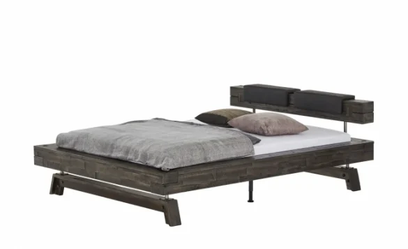Massivholz-Bettgestell INCA 180x200 cm Vintage Grau