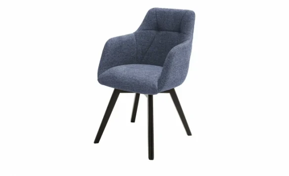 Polsterstuhl NADOR Blau / Buche Schwarz von DINE+MIN