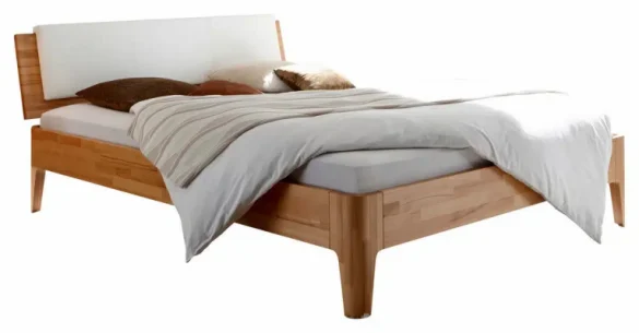 BETT 200/200 cm in Weiß, Buchefarben von HASENA