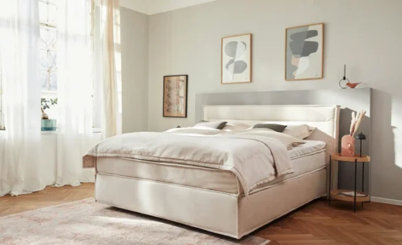 Boxspringbett JUSTB! 160x200 cm Creme von MUSTERRING