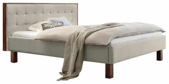 POLSTERBETT 160/200 cm in Nussbaumfarben, Beige von HASENA