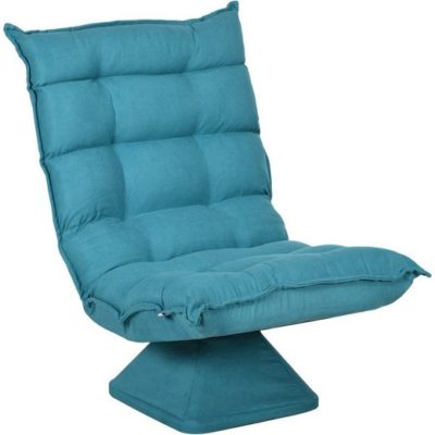 HOMCOM Relaxsessel Drehbarer Meditationsstuhl mit verstellbarer Rückenlehne Blau