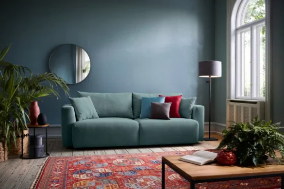 SCHLAFSOFA Cord Blau von CARRYHOME