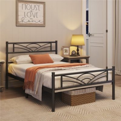 YAHEETECH Bettgestell Metallbett 90x190 cm Schwarz