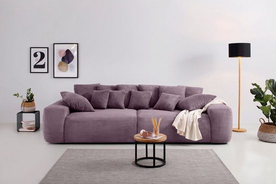 HOME AFFAIRE Big-Sofa GLAMOUR, Boxspringfederung Cord Purple