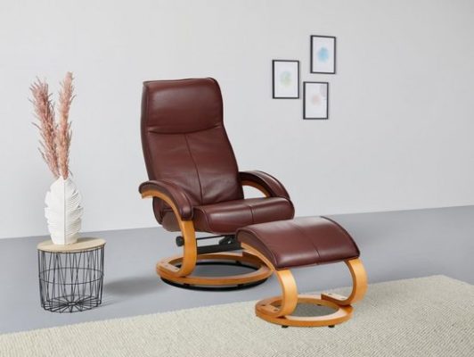 HOME AFFAIRE Relaxsessel PARIS TV-Sessel Naturleder Rot-Braun