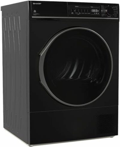 SHARP Wärmepumpentrockner KD-ROHB8GBA+++-DE, 8 kg, Trommelbeleuchtung, 15 Programme Schwarz