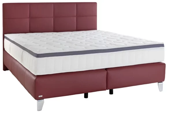 BOXSPRINGBETT 160/200 cm in Bordeaux von NOVEL