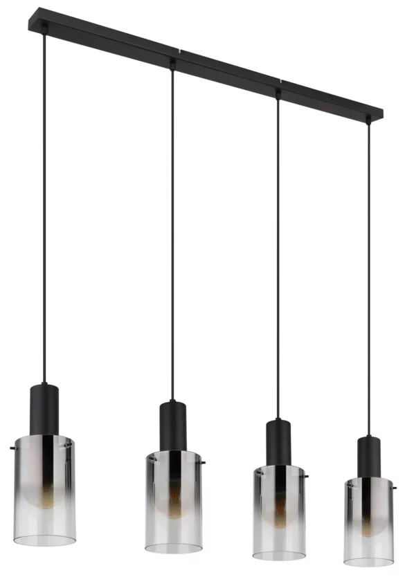 HÄNGELEUCHTE 102,5/12,5/150 cm Grau, Klar, Schwarz von GLOBO