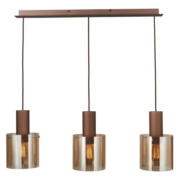 HÄNGELEUCHTE 90/20/120 cm Bernsteinfarben von DIETER KNOLL